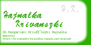 hajnalka krivanszki business card